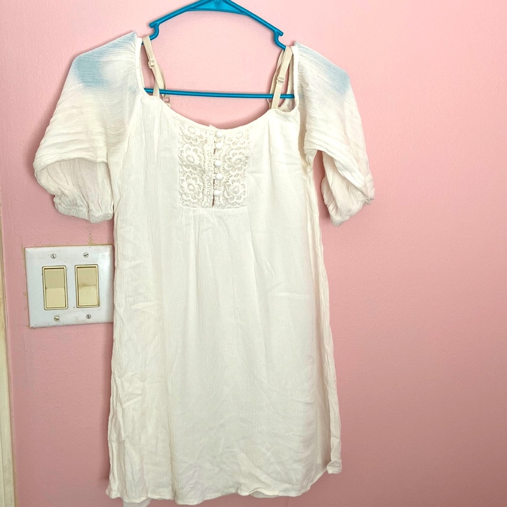 Off the shoulder white dress